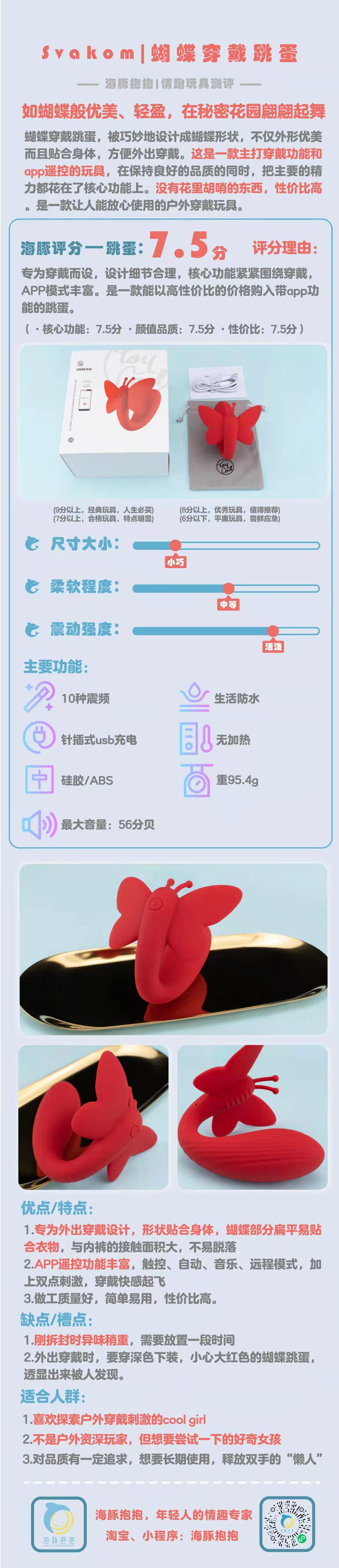 情趣玩具测评：【Svakom】蝴蝶穿戴跳蛋，7.5分