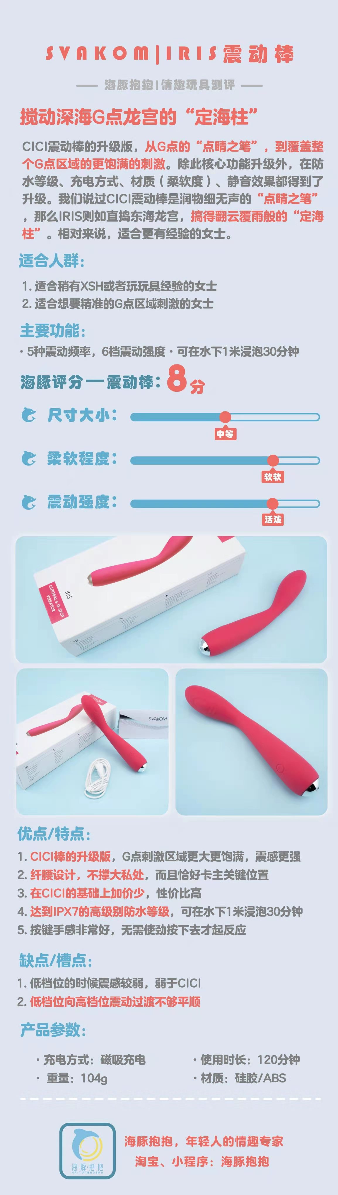 情趣玩具测评：【SVAKOM】IRIS震动棒，海豚评分：8分